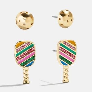 NWOT / BAUBLEBAR / Pickleball Table tennis Stacking Stud Earrings Set